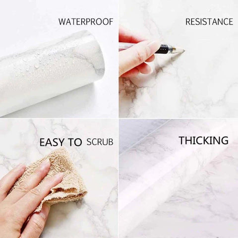 3D White Marble Self Adhesive Sheet 60 X 200cm