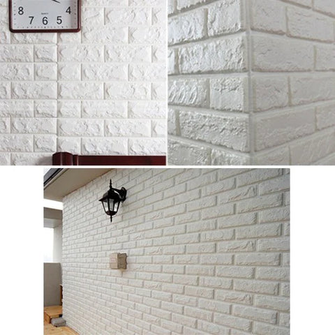 Pack Of 4 3D Foam Brick Wall Sheets