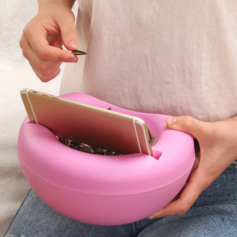 Creative Lazy Snack Bowl With Phone Holder