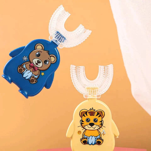 Cute Character 360 U Shaped Silicone Baby Toothbrush