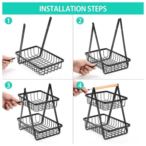 2-TIER METAL FRUIT BASKET