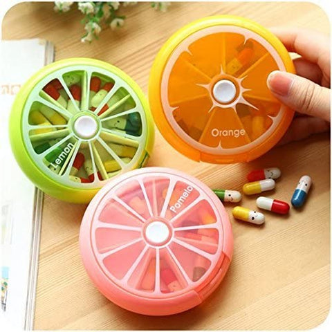 Plastic Pill Storage Organizer - Pills Round Case Box For Traveling