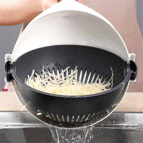 Multi Manual Vegetable Slicer Strainer Bowl