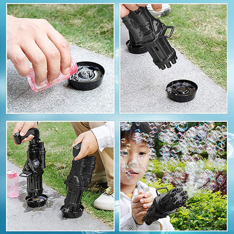 8-Holes Automatic Gatling Bubble Gun