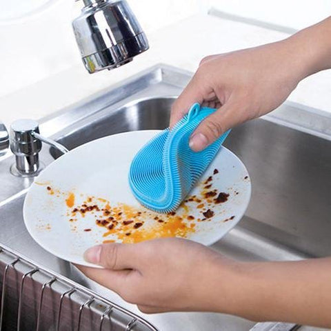 2 Pcs Silicone Sponge Dish Washing