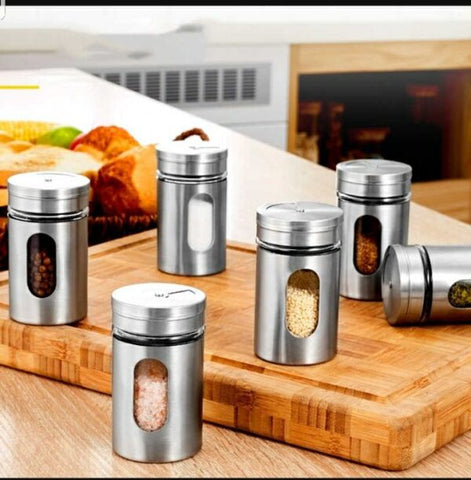 Stainless Steel Spice Jar With Rotate Cover