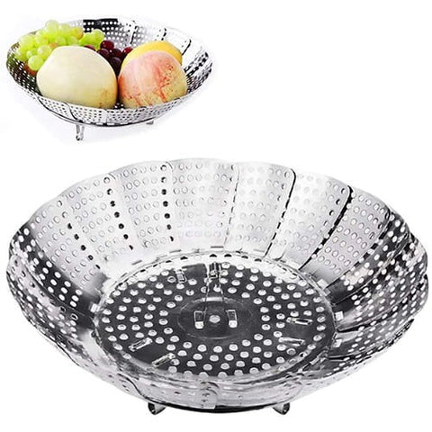 Folding Mesh Steamer Basket Steel