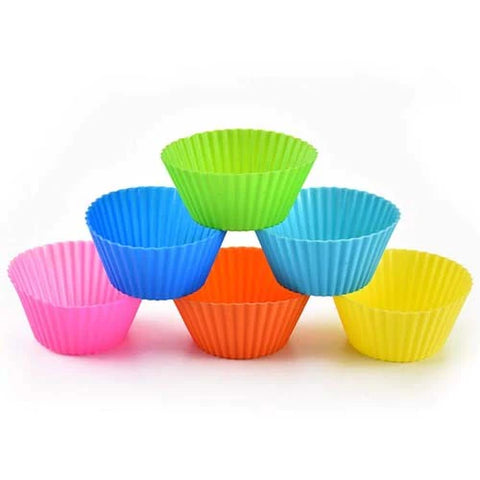 6 Pcs Cup Cake Mold Set Silicone