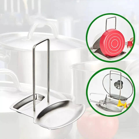 Lid And Spoon Stand Holder Stainless Steel