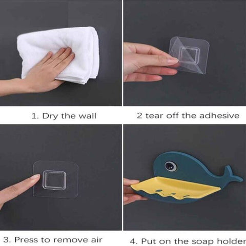 Whale Shapes Soap Dish Wall Mounted