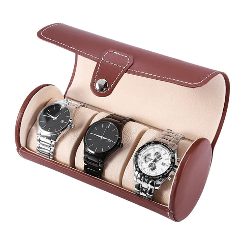 3 Slot Travel Watch Box PU Leather Case Organizer (Premium)