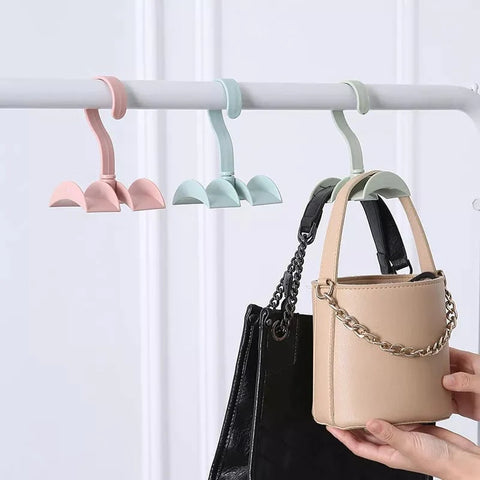 360-Degree Rotation Closet Hanger Handbag Storage Purse Hanging Rack