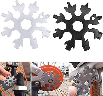 18=1 Snowflakes Multifunction EDC Screwdriver Portable Keychain Bottle Opener – stainless steel