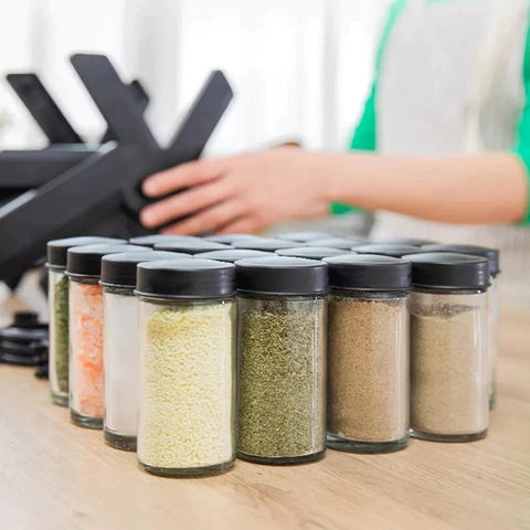 Rotating Spice Rack With 18Pcs Jar