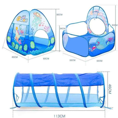 Portable 3 In 1 Tunnel Baby Playhouse