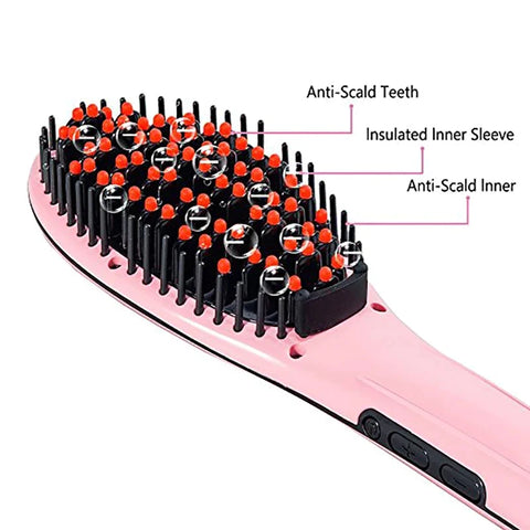 Temperature Display Hair Straightener Brush