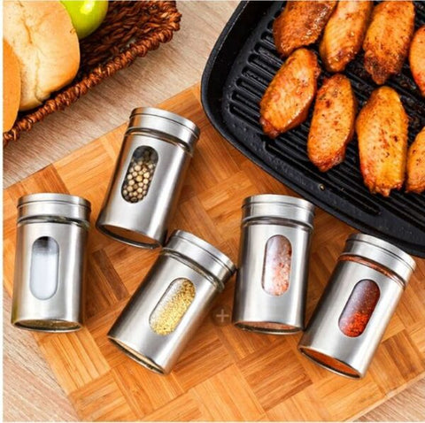 Stainless Steel Spice Jar With Rotate Cover