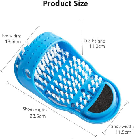 Easy Feet Cleaning Brush Exfoliating Foot Massager Slipper for Unisex Adults, 1 Pc (Blue)