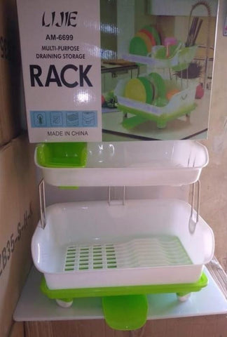 2-Tier Dish Drying Storage Drain Rack