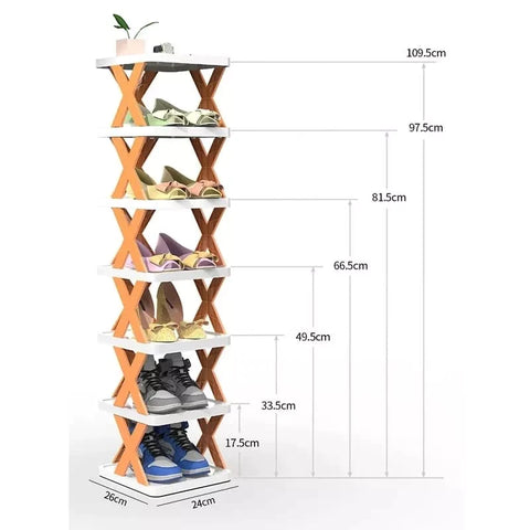 6 layer Simple Shoe Rack Plastic Simple Shelf (Free Delivery)