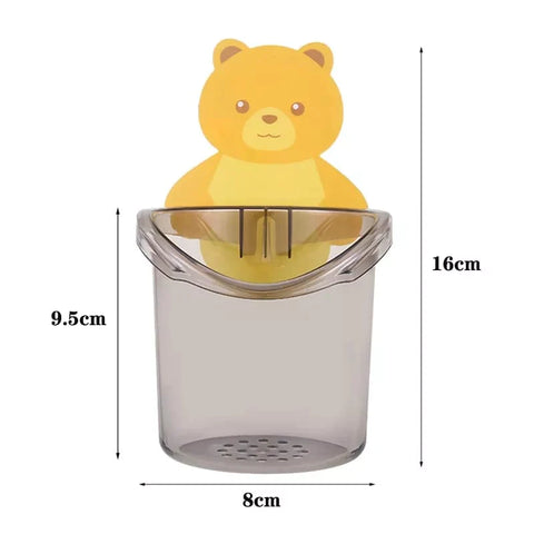 Bear Toothbrush Holder Cup Wall Mounted