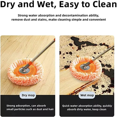 Multifunctional Extendable Wall Cleaning Mop, 360°Rotatable Adjustable Cleaning Mop