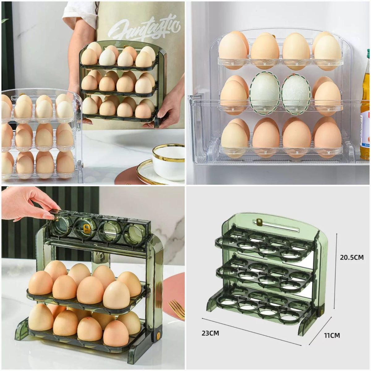 Acrylic 24Grid 3Layer Egg Storage Rack