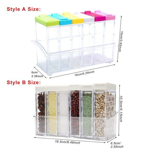 6 Units Transparent Spices Container