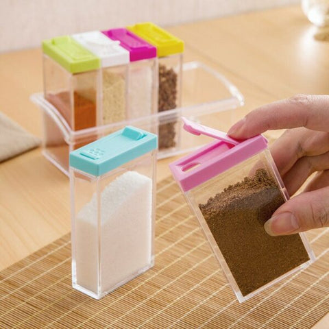 6 Units Transparent Spices Container