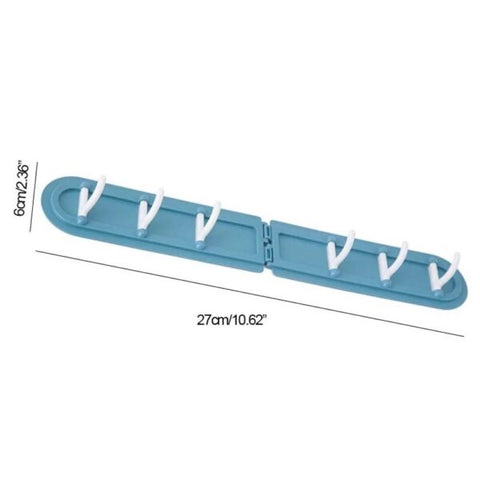 6 Hooks Double Sided Foldable Adhesive Holder