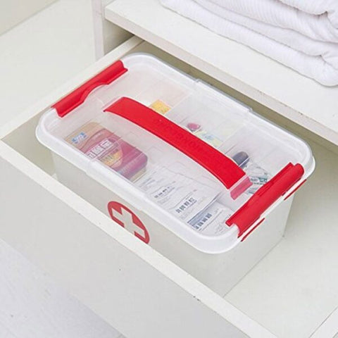 First Aid Medicine Storage Box Two Layers