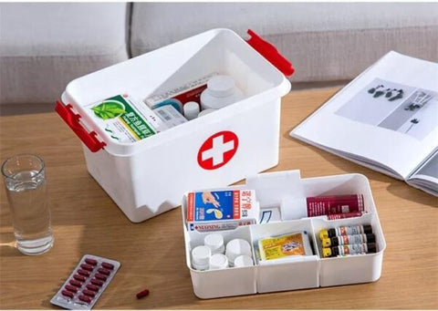 First Aid Medicine Storage Box Two Layers