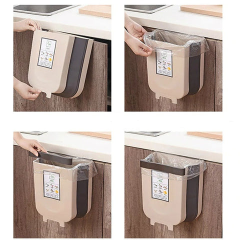 Collapsible Cabinet Door Hanging Trash Bin